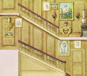 Design pour un escalier rue Fortunee, acheté par Honoré de Balzac (1799-1850) en 1847, 1851